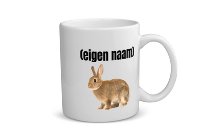 konijn met eigen naam Koffiemok - Theemok