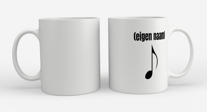 muzieknoot met eigen naam Koffiemok - Theemok