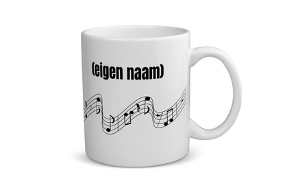 muzieknoten met eigen naam Koffiemok - Theemok