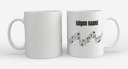 muzieknoten met eigen naam Koffiemok - Theemok