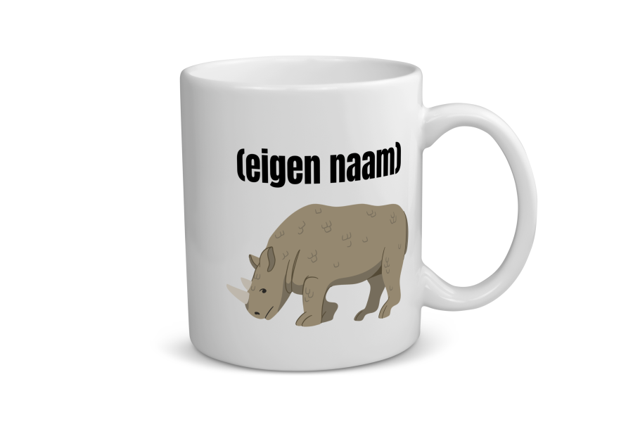 neushoorn met eigen naam Koffiemok - Theemok