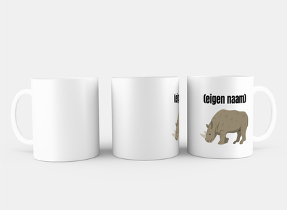 neushoorn met eigen naam Koffiemok - Theemok