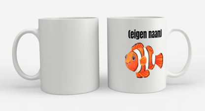 oranje vis (nemo) met eigen naam Koffiemok - Theemok