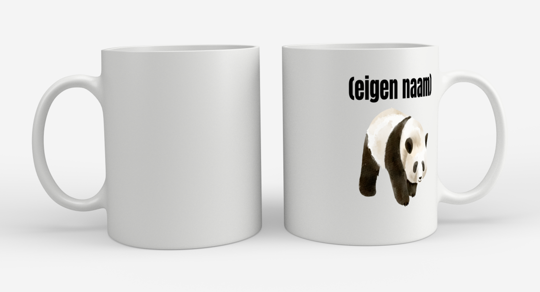 panda met eigen naam Koffiemok - Theemok