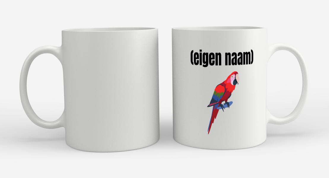 papegaai met eigen naam Koffiemok - Theemok