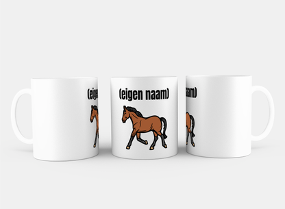 rennend paard met eigen naam Koffiemok - Theemok