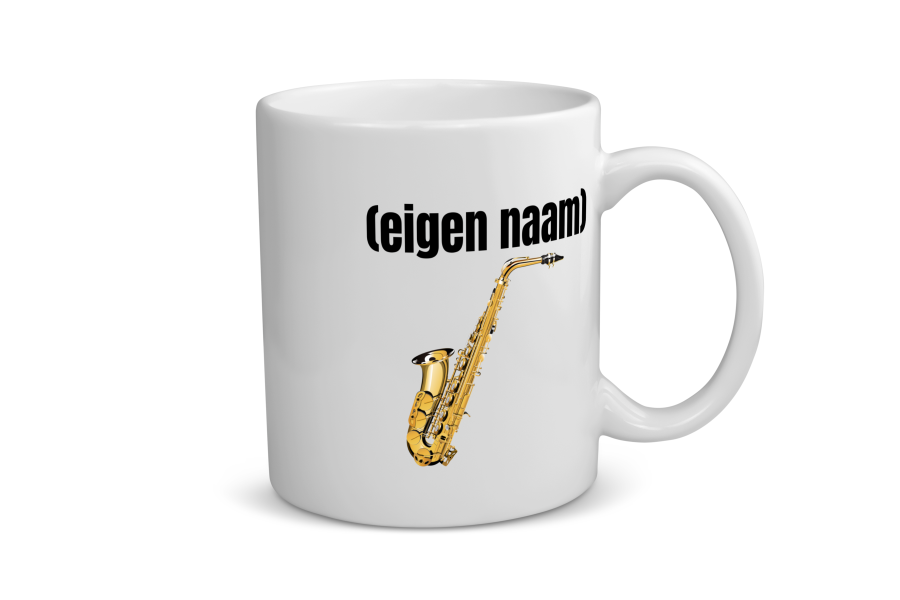 saxofoon met eigen naam Koffiemok - Theemok