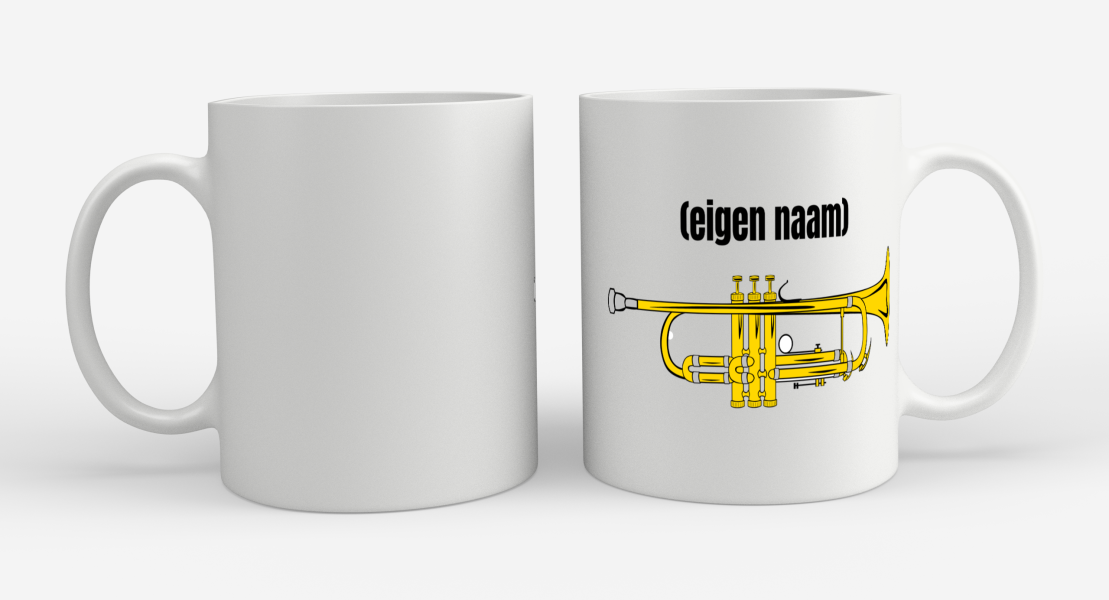 trompet met eigen naam Koffiemok - Theemok