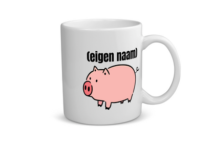 varken met eigen naam Koffiemok - Theemok