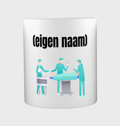 chirurgen met eigen naam Koffiemok - Theemok