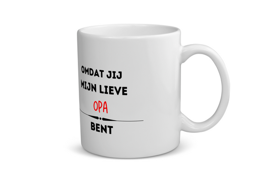 omdat jij mijn lieve opa bent Koffiemok - Theemok