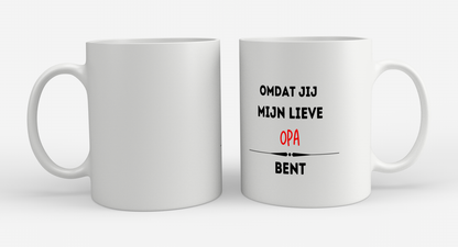 omdat jij mijn lieve opa bent Koffiemok - Theemok