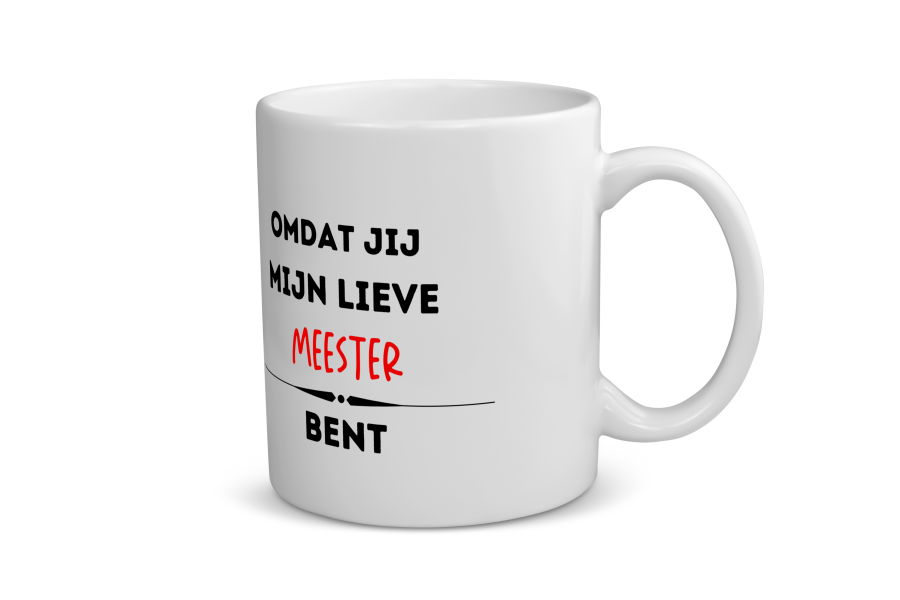 omdat jij mijn lieve meester bent Koffiemok - Theemok