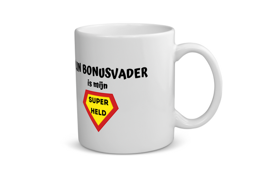 mijn bonusvader is mijn superheld Koffiemok - Theemok