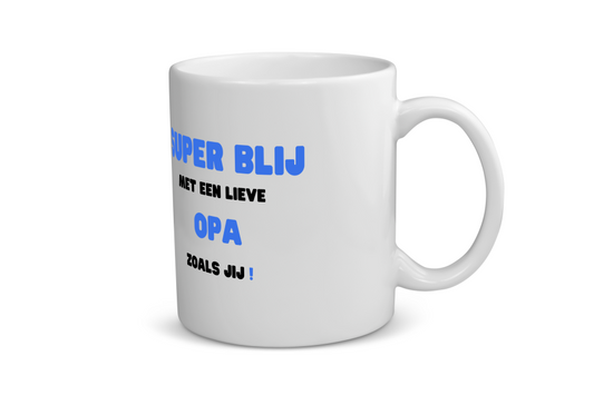 super blij met een lieve opa zoals jij Koffiemok - Theemok