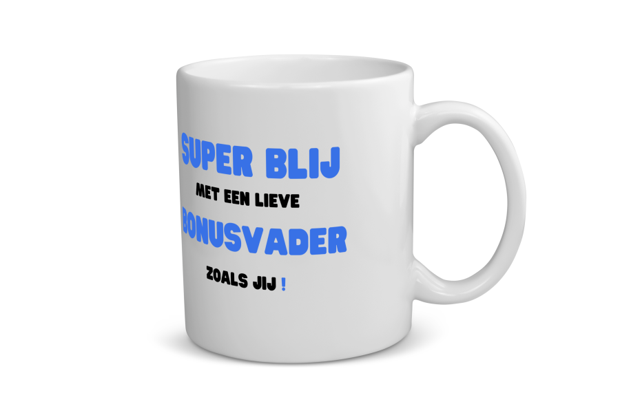 super blij met een lieve bonusvader zoals jij Koffiemok - Theemok