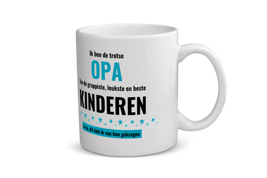 ik ben de trotste opa van de grappigste, leukste en beste kinderen, en ja dit heb ik van hun gekregen Koffiemok - Theemok