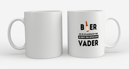 bier, nu ik je aandacht heb je bent een geweldige vader Koffiemok - Theemok