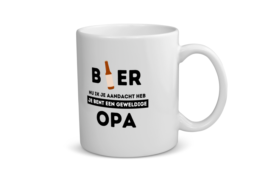 bier, nu ik je aandacht heb je bent een geweldige opa Koffiemok - Theemok
