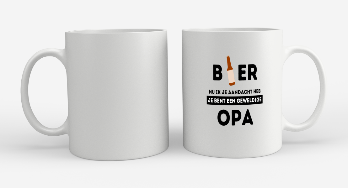 bier, nu ik je aandacht heb je bent een geweldige opa Koffiemok - Theemok
