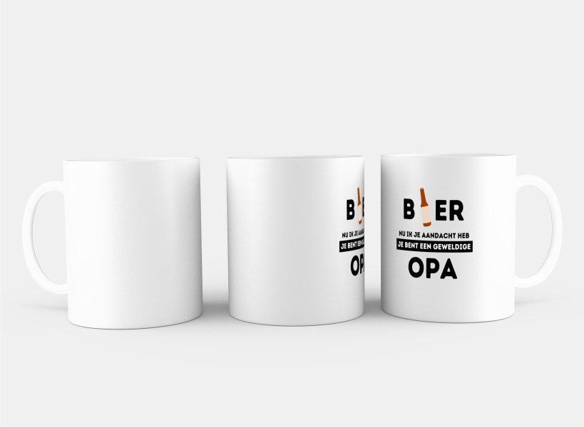 bier, nu ik je aandacht heb je bent een geweldige opa Koffiemok - Theemok