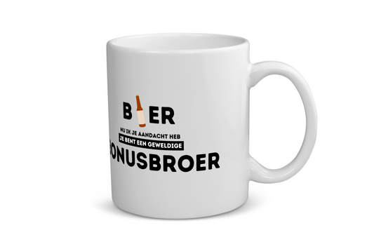 bier, nu ik je aandacht heb je bent een geweldige bonusbroer Koffiemok - Theemok