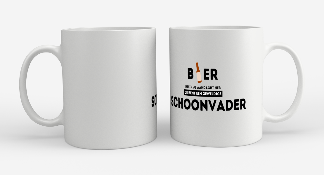 bier, nu ik je aandacht heb je bent een geweldige schoonvader Koffiemok - Theemok