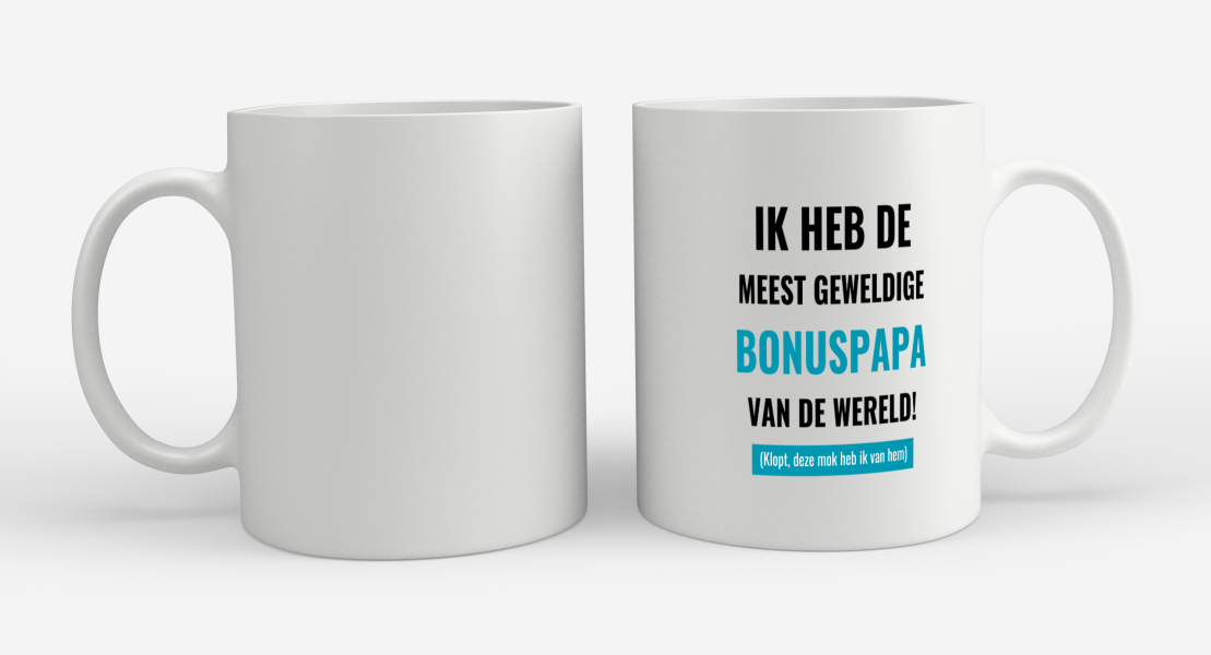 ik heb de meest geweldige bonuspapa van wereld (klopt, deze mok heb ik van hem) Koffiemok - Theemok