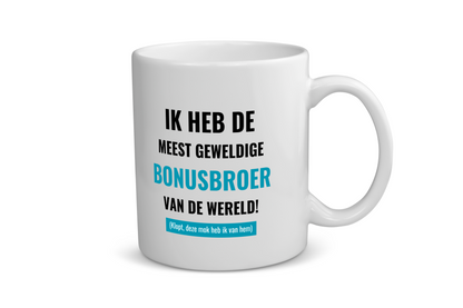 ik heb de meest geweldige bonusbroer van wereld (klopt, deze mok heb ik van hem) Koffiemok - Theemok