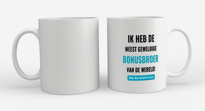 ik heb de meest geweldige bonusbroer van wereld (klopt, deze mok heb ik van hem) Koffiemok - Theemok