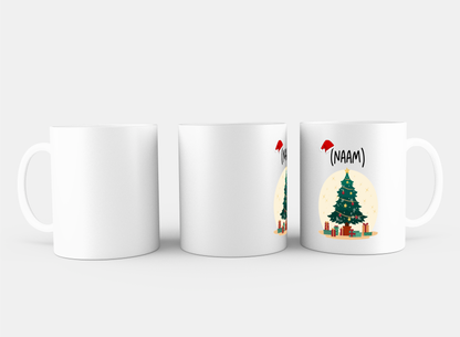 kerst mok kerstboom met eigen naam Koffiemok - Theemok