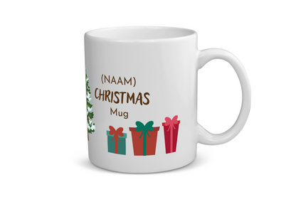 kerst mok kerstboom met cadeautjes met eigen naam Koffiemok - Theemok