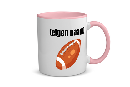 rugbybal met eigen naam Koffiemok - Theemok