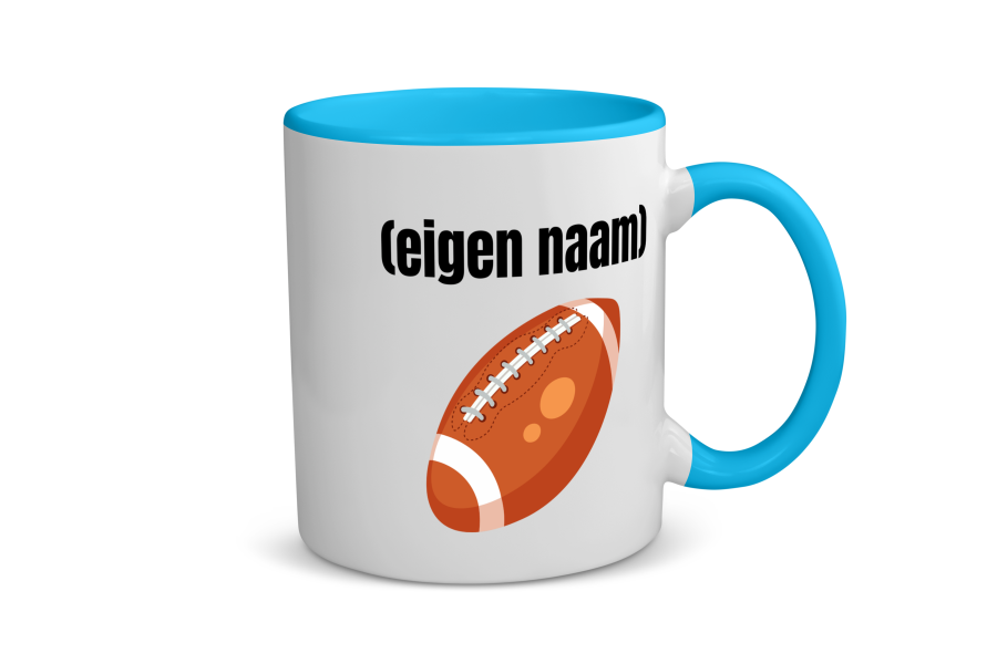 rugbybal met eigen naam Koffiemok - Theemok