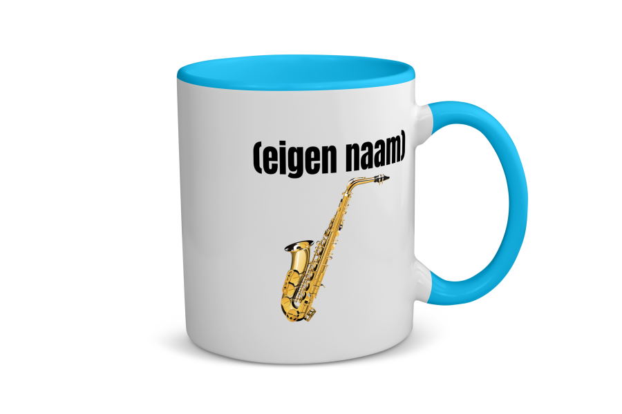 saxofoon met eigen naam Koffiemok - Theemok