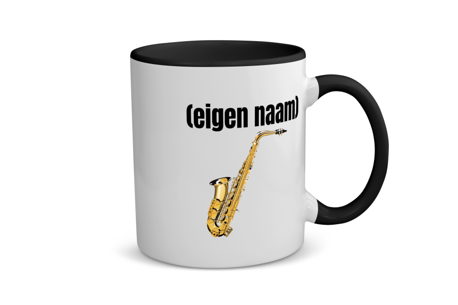 saxofoon met eigen naam Koffiemok - Theemok