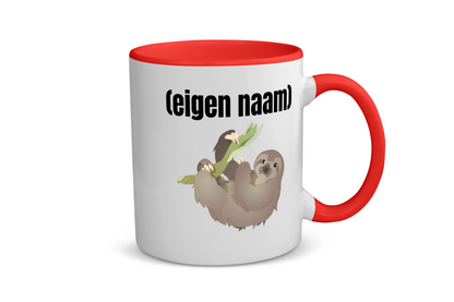 luiaard met eigen naam Koffiemok - Theemok