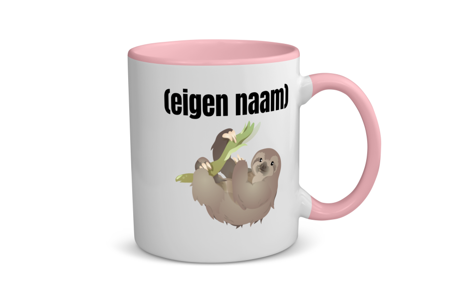 luiaard met eigen naam Koffiemok - Theemok