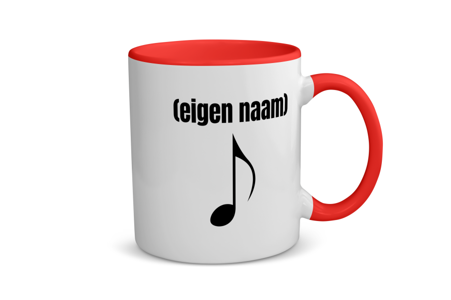 muzieknoot met eigen naam Koffiemok - Theemok