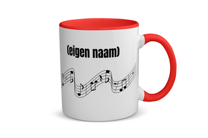 muzieknoten met eigen naam Koffiemok - Theemok