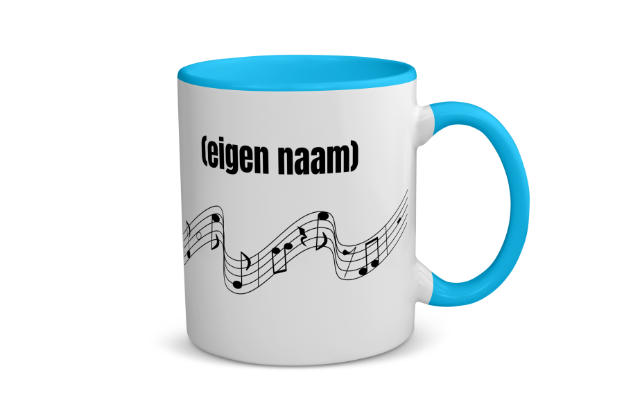 muzieknoten met eigen naam Koffiemok - Theemok