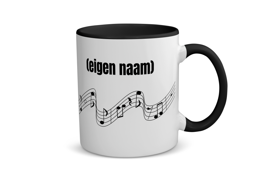 muzieknoten met eigen naam Koffiemok - Theemok