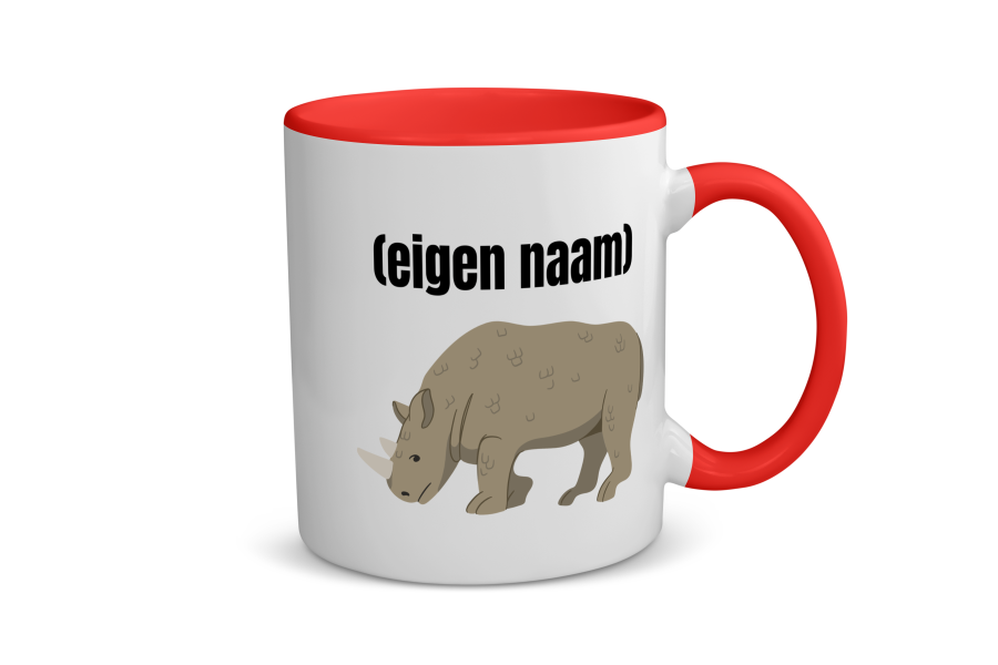 neushoorn met eigen naam Koffiemok - Theemok