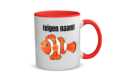 oranje vis (nemo) met eigen naam Koffiemok - Theemok