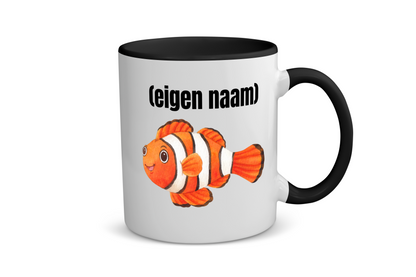 oranje vis (nemo) met eigen naam Koffiemok - Theemok