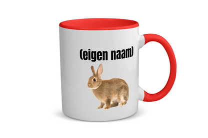 konijn met eigen naam Koffiemok - Theemok