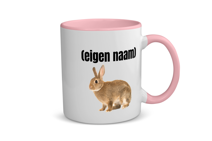 konijn met eigen naam Koffiemok - Theemok