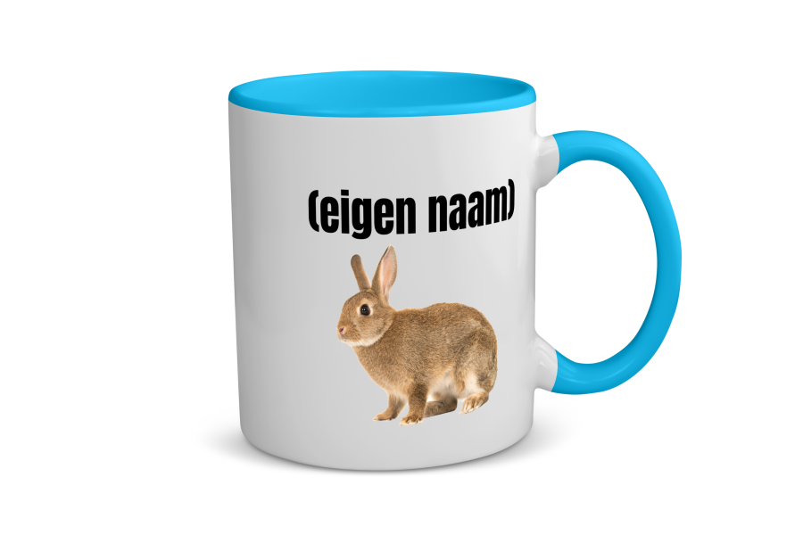 konijn met eigen naam Koffiemok - Theemok