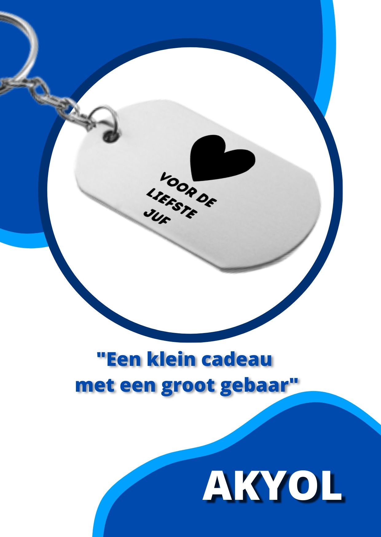 voor de liefste juf sleutelhanger