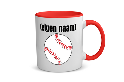 honkbal met eigen naam Koffiemok - Theemok